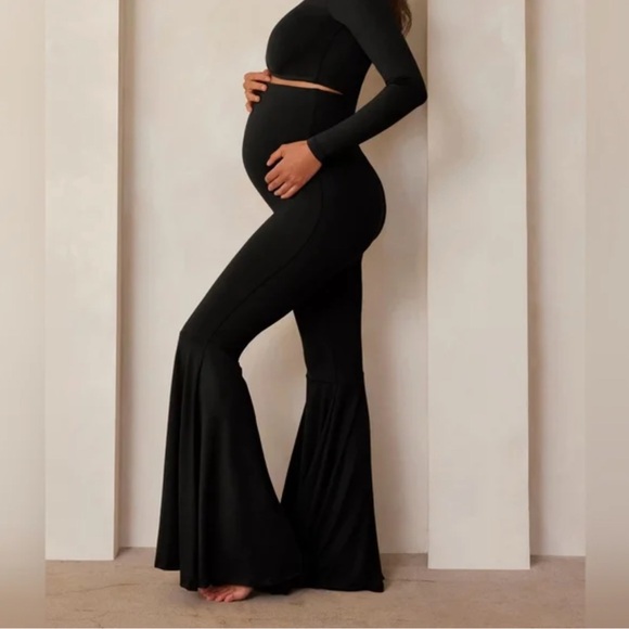 Bumpsuit NWT Black Nicole Flared Pants Maternity SZ:M